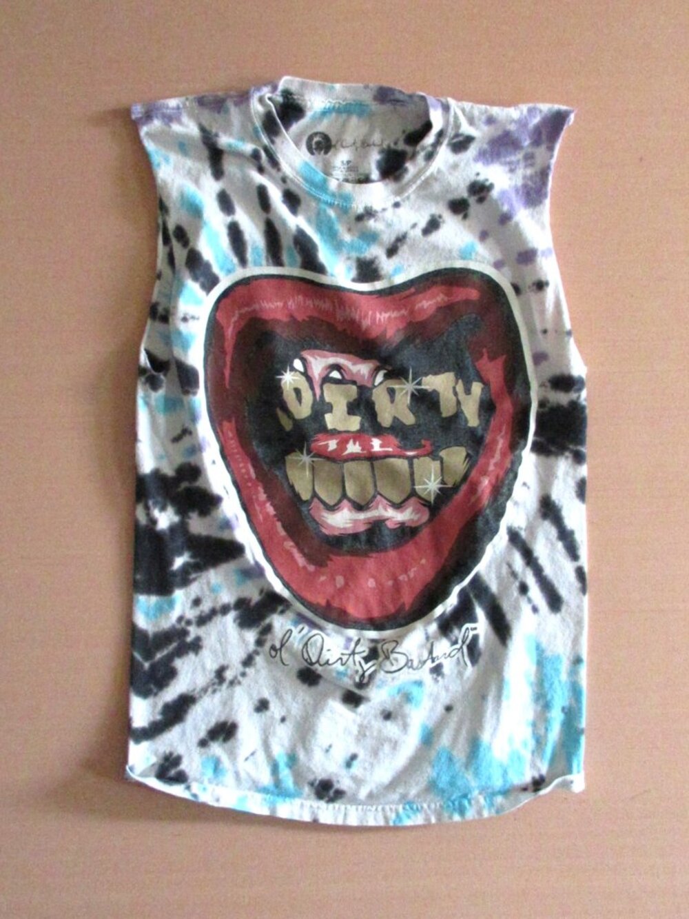 Ol’ Dirty Bastard Tie‑Dye Sleeveless Graphic Tee – Size Small